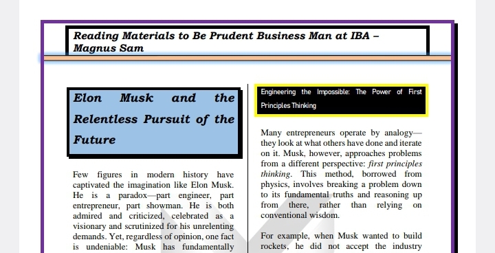 Reading Materials to Be Prudent Businessman