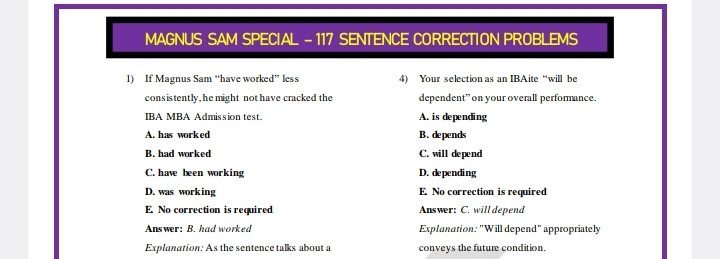 117 Sentence Correction Practice Questions