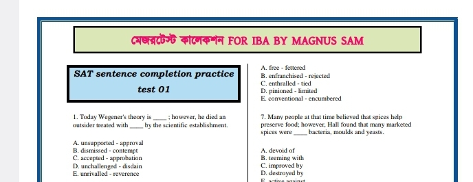 মেজরটেস্ট কালেকশন for IBA by Magnus Sam